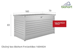 Biohort Úložný box FreizeitBox 160HIGH, stříbrná metalíza