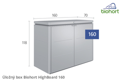 Biohort Úložný box HighBoard 160, šedý křemen metalíza